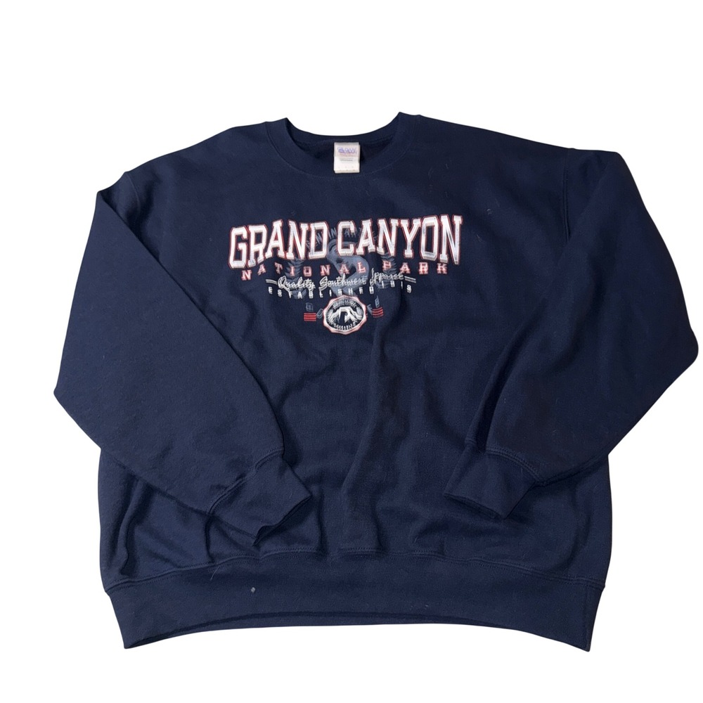 Grand Canyon crewneck Sweatshirt Large Navy Blue National Park‎ Graphic Pullover